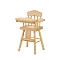 Wood Baby High Chair Miniature Ornaments, Micro Landscape Home Dollhouse Furniture Accessories, Pretending Prop Decoration, BurlyWood, 55x52x97mm