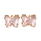 Brass with Glass Pendants, Cadmium Free & Nickel Free & Lead Free, Butterfly, Lavender, 10x12x4mm, Hole: 1.2mm