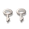 Non-Tarnish 201 Stainless Steel Charms, Laser Cut, Key, Stainless Steel Color, 11.5x8.5x0.8mm, Hole: 5x3mm