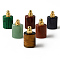 Natural & Synthetic Mixed Gemstone Openable Perfume Bottle Pendants, with Brass Findings, Rectangle, Golden, 30~33x18.5x12.5~13.5mm, Hole: 2mm, Capacity: 1ml(0.03 fl. oz)