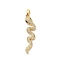 Brass Micro Pave Cubic Zirconia Pendants, Snake, Snake, 33.5x9x3mm, Hole: 5x2.5mm