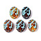 Painted Transparent Acrylic Beads, Imitation Amber, Oval with Women, Sienna, 17~17.5x13x5.5~6mm, Hole: 1.6mm, about 560pcs/500g