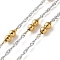 304 Stainless Steel Chains with Beads, Ion Plating(IP), Soldered, with Spool, Golden & Stainless Steel Color, 2mm