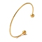 Ion Plating(IP) 304 Stainless Steel Open Cuff Torque Bangles for Women, Real 18K Gold Plated, Inner Diameter: 2-1/4x2-5/8 inch(5.8x6.8cm)
