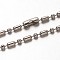 Non-Tarnish 304 Stainless Steel Ball Chains Necklaces, with Connectors, Stainless Steel Color, 23.6 inch(59.9cm)