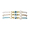 Glass Beaded Bracelets, with Pearl Pendants, Star, Inner Diameter: 2-1/8~3 inch(5.45~7.7cm), 3pcs/set