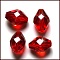 Imitation Austrian Crystal Beads, Grade AAA, K9 Glass, Faceted, Bicone, Red, 8x11mm, Hole: 0.9~1mm