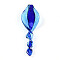 Handmade Gold Sand Lampwork Big Pendants, Spiral Charms, Light Sky Blue, 66~73x25~26x11~12mm, Hole: 5~6mm
