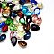 Glass Pointed Back Rhinestone Cabochons, Back Plated, Faceted Teardrop, Mixed Color, 30x20x8mm