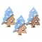 Opaque Resin & Walnut Wood Pendants, Christmas Tree, Cornflower Blue, 40x26.5x3mm, Hole: 2mm