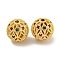Rack Plating Brass Cubic Zirconia Beads, Large Hole Beads, Long-Lasting Plated, Lead Free & Cadmium Free, Round, Real 18K Gold Plated, 8mm, Hole: 1.8mm