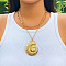 2Pcs Bohemian Style Alloy Conch Shell Shaped Pendant Double Layer Necklaces for Women, Golden, 15.75 inch(40cm)