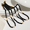 Elegant Round Natural Black Onyx(Dyed & Heated) & Glass & Freshwater Pearl Beaded Necklaces, Alloy Jewelry for Women, Golden