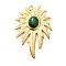 304 Stainless Steel Pendants, Leaf, Ion Plating(IP), Green, 44x29.5x5.5~6mm, Hole: 2.5mm