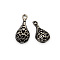 Brass Teardrop Pendants, Hollow, Nickel Free, Antique Silver, 19x9x6mm, Hole: 2mm
