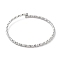 Non-Tarnish 201 Stainless Steel Open Jump Rings, Textured Round Rings, Stainless Steel Color, 0.9~1.8x20.5mm, Inner Diameter: 18.5mm