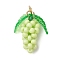 Glass Seed Beaded Grape Pendants, with Real 18K Gold Plated 304 Stainless Steel Open Jump Ring, Light Green, 20.5x14.5x8.5mm, Hole: 3mm