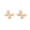 Brass Pave Clear Glass Connector Charms, Bowknot Links, Cadmium Free & Nickel Free & Lead Free, Real 18K Gold Plated, 12x15.5x5.5mm, Hole: 1.2mm