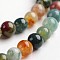Round Natural Indian Agate Gemstone Bead Strands, 4mm, Hole: 0.8mm, about 100pcs/strand, 14.9 inch