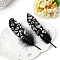Feather Ornament Accessories, Skull Pattern, Black, 150~200mm, 50pcs/set