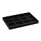 Wooden Cuboid Jewelry Presentation Boxes, Covered with Cloth, 12 Compertments, Black, 35x24x3cm
