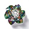 Glass Woven Beads, Cluster Beads, Lotus, Colorful, 47x25mm, Hole: 7mm