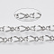 Tarnish Resistant 304 Stainless Steel Figaro Chains, Figure 8 Chain, with Spool, Unwelded, Stainless Steel Color, Link 1: 7x4x0.8mm, Link 2: 7x3.8x0.8mm, about 65.61 Feet(20m)/roll