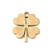 304 Stainless Steel Pendants, Ion Plating(IP), Clover Charm, Golden, 16x14x1.5mm, Hole: 1.8mm