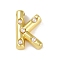 Brass Pendants, Cadmium Free & Nickel Free & Lead Free, with ABS, Letter A~Z, Letter K, 20.5x14x6.5mm, Hole: 3.5mm