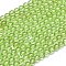 Natural Peridot Beads Strands, Grade A, Round, 3mm, Hole: 0.5mm, about 130pcs/Strand, 15.35 inch(39cm)