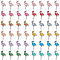 PH PandaHall 48pcs Flamingo Charms, 12 Colors Alloy Enamel Connector Charms Platinum Colored Pendants Romantic Charms for Valentine's Day Hawaii DIY Bracelet Necklace Earring Making