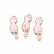 Alloy Enamel Pendants, Cadmium Free & Lead Free, Cat with Heart, Pink, 24.5x8.5x2mm, Hole: 1.8mm