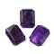 Natural Amethyst Cabochons, Faceted Rectangle, 29~30x21~22x9mm
