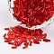 Transparent Colours Round Hole Glass Bugle Beads, Red, 3~5x1.8~2mm, Hole: 0.8mm, about 12000pcs/450g