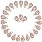 Drop Alloy Charms, with Cubic Zirconia, Light Gold, 13x8x6mm, Hole: 1mm