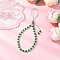 Natural & Dyed Malaysia Jade Mobile Straps, with Nylon Threads, Green, 215mm