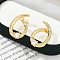 Rack Plating Brass Micro Pave Clear Cubic Zirconia Stud Earrings for Women, Cadmium Free & Lead Free, Long-Lasting Plated, Real 18K Gold Plated, 24x15.5mm