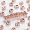 Brass Rhinestone Spacer Beads, Grade AAA, Straight Flange, Nickel Free, Rose Gold Metal Color, Rondelle, Crystal, 5x2.5mm