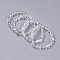 Natural Quartz Crystal Bead Stretch Bracelets, Tumbled Stone, Nuggets, Inner Diameter: 2~2-1/4 inch(5.2~5.6cm)