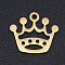 201 Stainless Steel Laser Cut Charms, Crown, Golden, 13x15x1mm, Hole: 1.5mm
