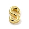 Brass Pendants, Cadmium Free & Nickel Free & Lead Free, Real 18K Gold Plated, Letter S, 8.5x5.5x3mm, Hole: 1.2mm