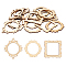 Undyed Wood Pendants, Photo Frame Theme, Antique White, 48~64x48~56x2.5mm, Hole: 3mm