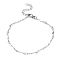 Non-Tarnish 304 Stainless Steel Wave Bar Link Chain Bracelets, Stainless Steel Color, 7-1/4 inch(18.5cm)