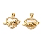 Brass Micro Pave Cubic Zirconia Pendants, Cadmium Free & Lead Free, Heart Charms, Real 16K Gold Plated, 16.5x21.5x3.5mm, Hole: 5x3.5mm
