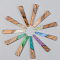 Resin & Walnut Wood Pendants, Trapezoid, Mixed Style, Mixed Color, 44.5x8x3mm, Hole: 2mm