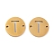 PVD Vacuum Plating 201 Stainless Steel Hollow Flat Round Links, Letter Connector Charms, Real 18K Gold Plated, Letter T, 12x1mm, Hole: 1.2mm