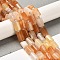 Natural Orange Botswana Agate Beads Strands, with Seed Beads, Faceted, Column, 8.5~11x5.5~6.5mm, Hole: 1mm, about 14~15pcs/strand, 7.48''(19cm)