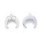 304 Stainless Steel Pendants, with Crystal Rhinestone, Crescent Moon, Stainless Steel Color, 16.5x15x2.5mm, Hole: 1.2mm