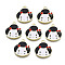 Alloy Pendants, with Enamel, Woman, Light Gold, Black, 15.5x15x2mm, Hole: 1mm