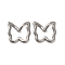 Non-Tarnish 304 Stainless Steel Linking Rings, Twisted Butterfly, Stainless Steel Color, 15x15.5x3.5mm, Inner Diameter: 10x11.5mm